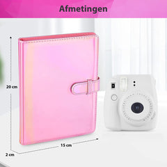 YONO Fotoalbum 128 voor Instant Camera Fotopapier - Fotoboek Geschikt voor Fujifilm Instax Mini 12 / 11 / 9 / 8 / 7s / 25 / 90 / Link / SP-2 / Liplay - Film Polaroid - Kodak en Meer - Roze