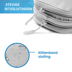 YONO Kabel Organiser Tas Small - Compacte Kabeltas - Opbergtas voor Elektronica en Accessoires - Etui Organizer Case - Lichtgrijs