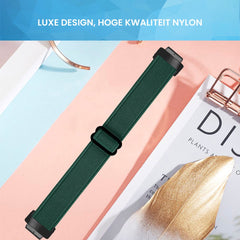 YONO Nylon Stretch Bandje geschikt voor Fitbit Inspire 3 - Donkergroen