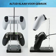 YONO Dual Controller Houder - Stand geschikt voor Playstation / Xbox / Nintendo Switch - Bureau Standaard - Transparant