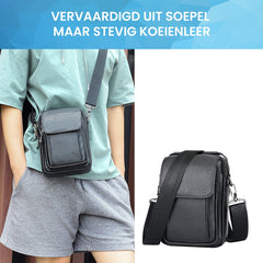 YONO Telefoontas XL - Schoudertas Heren - Sling Bag - Crossbody Tas Leer - Zwart