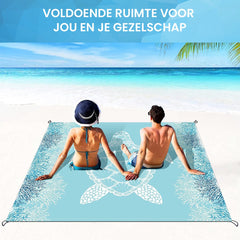 YONO Strandlaken XXL - Strandkleed Compact en Lichtgewicht - 200x200 cm - Picknickkleed - Lichtblauw