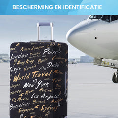 YONO Kofferhoes Elastisch - Wasbare Koffer Beschermhoes - L - World Traveler