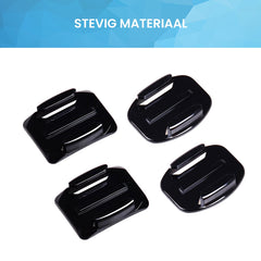 YONO Adhesive Mounts geschikt voor GoPro - 2 Flat en 2 Curved - Zelfklevend