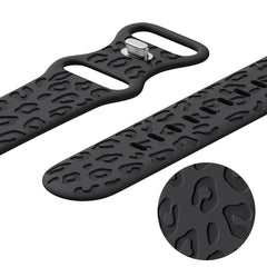 YONO Leopard Bandje geschikt voor Apple Watch - 45/44/42 mm - Siliconen Armband - Zwart