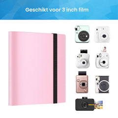 YONO Fotoalbum 160 voor Instant Camera Fotopapier - Fotoboek Geschikt voor Fujifilm Instax Mini 12 / 11 / 9 / 8 / 7s / 25 / 90 / Link / SP-2 / Liplay - Film Polaroid - Kodak - Square en Meer - Roze