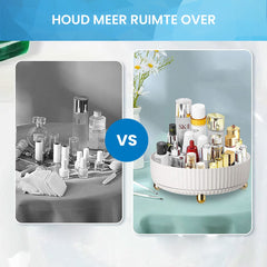 YONO Make Up Organizer Draaitafel - Opbergdoos voor Skincare / Parfum / Cosmetica / Lippenstift / Beauty - 360° Draaibaar Houder - Opbergsysteem - Wit