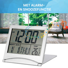 Digitale Klok Kalender - Compacte Alarmklok met Kalender en Temperatuur meter voor Bureau of Slaapkamer