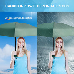 YONO Mini Paraplu Opvouwbaar - Kleine Zak Regenscherm - Zonneparaplu UV Bescherming - Donkergroen