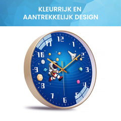 YONO Wandklok voor Kinderen - Stille Klok - 30,5 cm - Kosmos