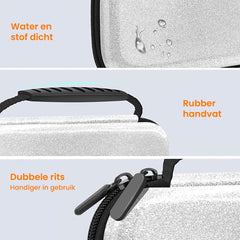 YONO Glitter Case geschikt voor Nintendo Switch / Switch OLED - Opbergtasje Hoesje - Beschermhoes - Zilver