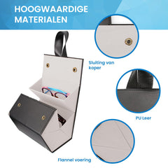 YONO Brillenkoker Hard Case voor Onderweg - Brillendoos Opbergbox tot 5 Brillen - Etui Opbergsysteem - Zwart