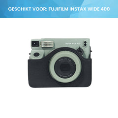 YONO Case geschikt voor Fujifilm Instax Wide 400 - Bescherm Hoes met Draagriem - Zwart