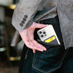 YONO Kaarthouder Siliconen geschikt voor Apple iPhone 14 / 13 / 12 - Magnetische Pasjeshouder Mag-safe - Slim Wallet - Donkerblauw