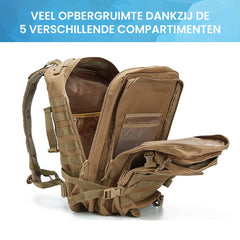 YONO Tactical Backpack Militaire Rugzak - Tactische Wandelrugzak Leger - 45L - Lichtbruin
