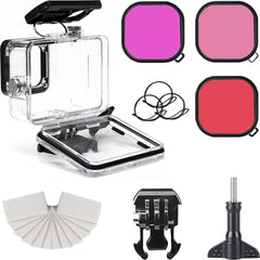 YONO Duik Accessoires Set geschikt voor GoPro Hero 12/11/10/9 - Behuizing Case Waterdicht / Filters / Anti Fog Inserts - 7in1