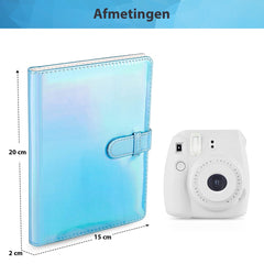 YONO Fotoalbum 128 voor Instant Camera Fotopapier - Fotoboek Geschikt voor Fujifilm Instax Mini 12 / 11 / 9 / 8 / 7s / 25 / 90 / Link / SP-2 / Liplay - Film Polaroid - Kodak en Meer - Blauw
