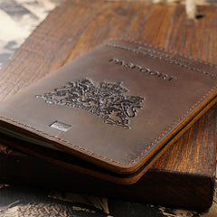 YONO Paspoort Hoesje Nederland Leer - Houder Cover Mapje - Bruin