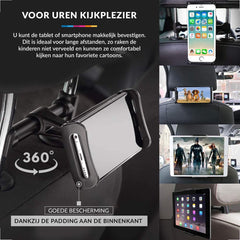 YONO Tablet Houder Auto Universeel - Hoofdsteun - Geschikt voor Tablet / Telefoon / Game Console - Zwart