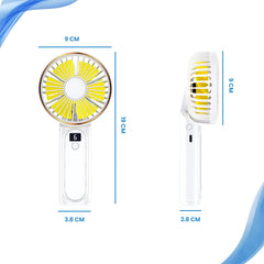 YONO Handventilator - Draagbare Ventilator Oplaadbaar - Tafelventilator Draadloos - Mini Fan - 6 Standen - Wit