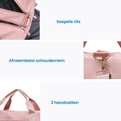 YONO Reistas Handbagage 40x20x25 - Weekendtas Ryanair – Sporttas - Schoudertas Dames en Heren – Roze