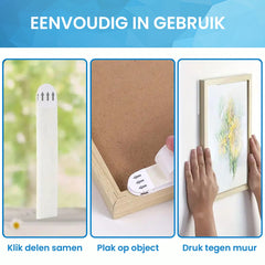 YONO Ophangsysteem Klittenband Zelfklevend voor Foto / Poster / Schilderij - Fotolijst Ophangen Zonder Boren - 12 Stuks - M