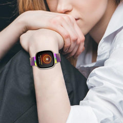 YONO Bandje geschikt voor Fitbit Versa 3 / Sense – Milanees – Regenboog – Small