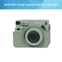 YONO Case geschikt voor Fujifilm Instax Wide 400 - Bescherm Hoes met Draagriem - Salie Groen
