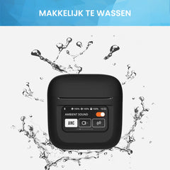 YONO Soft Case geschikt voor JBL Tour Pro 2 - Siliconen Draadloze Oordopjes Hoesje met Clip - Zwart