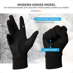 YONO Handschoenen met Touchscreen Functie - Winter Sporthandschoenen Fleece Heren en Dames Unisex - Zwart - Large