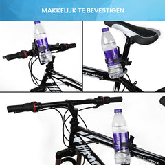 YONO Bidonhouder met Klem - Universeel geschikt voor Fiets / Racefiets / Mountainbike / Kinderwagen / Buggy - Flessen / Beker Houder Verstelbaar - Zwart