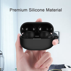 YONO Hoesje geschikt voor Sony WF-1000XM4 - Siliconen Case met Clip - Zwart