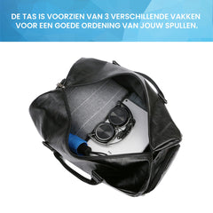 YONO Reistas Handbagage PU Leer - Weekendtas Ryanair 40x20x25 - Sporttas - Schoudertas Dames en Heren - Zwart