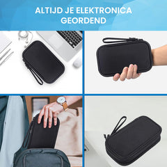 YONO Kabel Organiser Tas Small - Compacte Kabeltas - Opbergtas voor Elektronica en Accessoires - Etui Organizer Case - Zwart