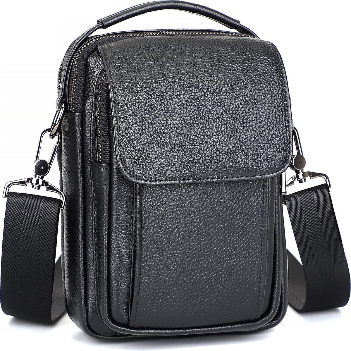 YONO Telefoontas XL - Schoudertas Heren - Sling Bag - Crossbody Tas Leer - Zwart