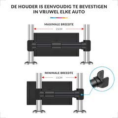 YONO Tablet Houder Auto Universeel - Hoofdsteun - Geschikt voor Tablet / Telefoon / Game Console - Zwart