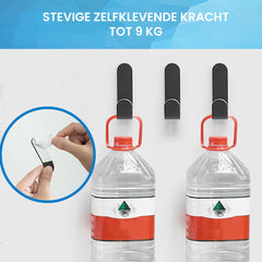 YONO Ophanghaken Zelfklevend - Plakhaakjes - Ophanghaakjes - Haak voor Wand / Muur / Deur - 5 Stuks - Zwart