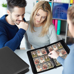 YONO Premium Verzamelmap XL - Opbergmap voor Trading en Speelkaarten - 40 Pagina's - Tot 720 Kaarten - Insteekmap met Insteekhoezen 9 Vakjes - Zwart
