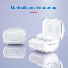 YONO Soft Case geschikt voor Sony Linkbuds WF-L900 - Hoesje met Clip - Transparant