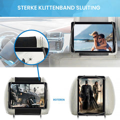 YONO Tablet Houder Auto Hoofdsteun - Universeel 360 Graden Draaibaar - Geschikt voor Tablet, Telefoon en Game Console - Zwart