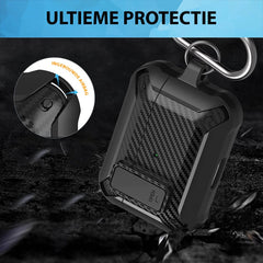 YONO Hoesje geschikt voor Airpods Pro 1 / 2 - Armor Case met Lock - Carbon