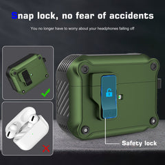 YONO Hoesje geschikt voor Apple Airpods 3 - Hard Case met Lock - Donkergroen