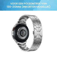 YONO Stalen Vlinder Bandje 20mm - Horlogebandje geschikt voor Samsung Galaxy Watch 7/6/5/4 (40/43/44/47mm Classic & Pro) - Zilver