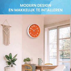 YONO Wandklok Modern - Stille Klok - 30 cm - Oranje