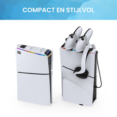 YONO Oplaadstation geschikt voor PS5 Controller DualSense - Oplader Laadstation Accessoires voor Playstation 5 SLIM - Inclusief RGB Verlichting