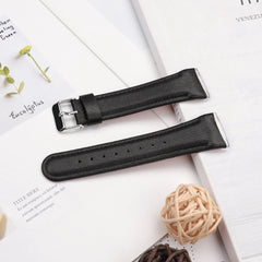 YONO Leer Bandje geschikt voor Fitbit Versa 4 / Sense 2 - Vervangende Lederen Armband - Zwart - Small