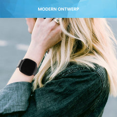 YONO Milanees Bandje geschikt voor Fitbit Versa 4 / Sense 2 – Grijs – Large