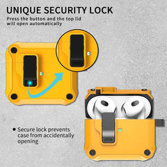 YONO Hoesje geschikt voor Apple Airpods 3 - Hard Case met Lock - Geel