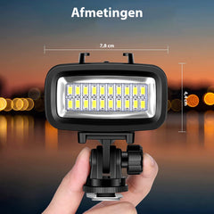 YONO Duiklamp geschikt voor GoPro en Camera - LED Lamp met Filters en Mounts - Actioncam Accessoires - 40M Waterdicht