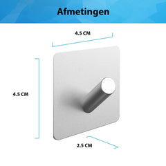 YONO Handdoekhaakjes – Zelfklevende Haakjes – RVS Ophanghaakjes – Ultra Sterke Plakhaakjes – 4 Stuks – Zilver